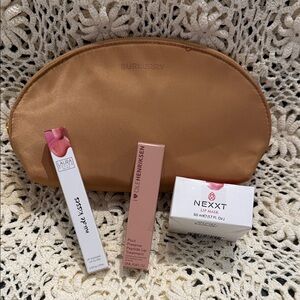 Burberry Tan Makeup Bag with Lip Care Trio